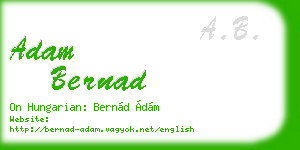 adam bernad business card